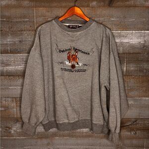 Wolf brand men XL vintage Gray deer hunting Outdoor Sportsman Sweater